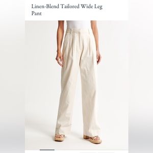 Abercrombie Linen-Blend Tailored Wide Leg Pant